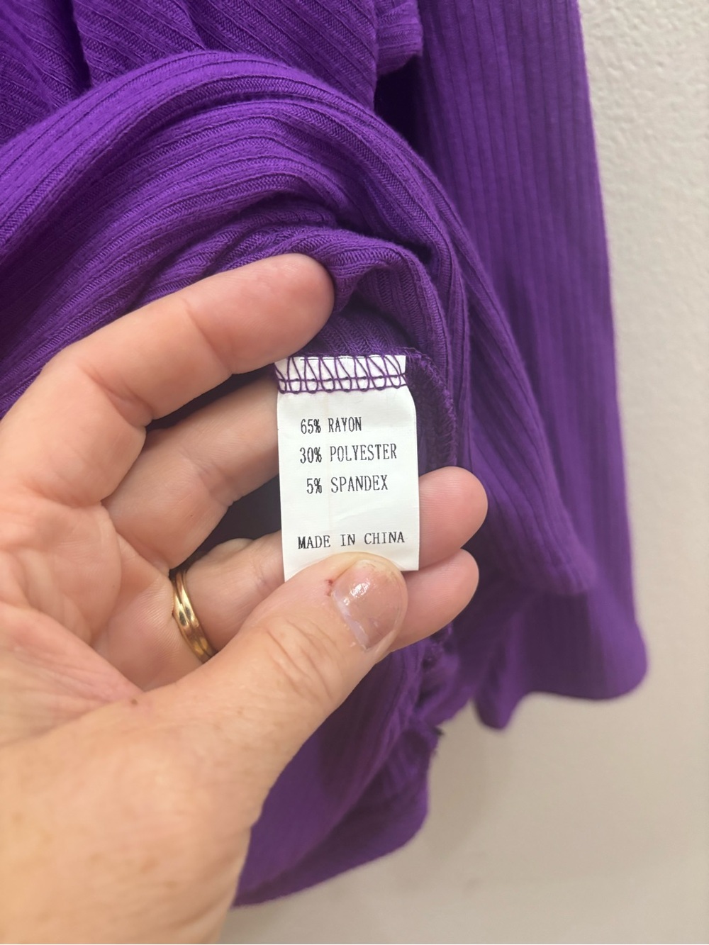 OmicGot purple off-shoulder ribbed long-sleeve dolman top - Picture 3 of 4
